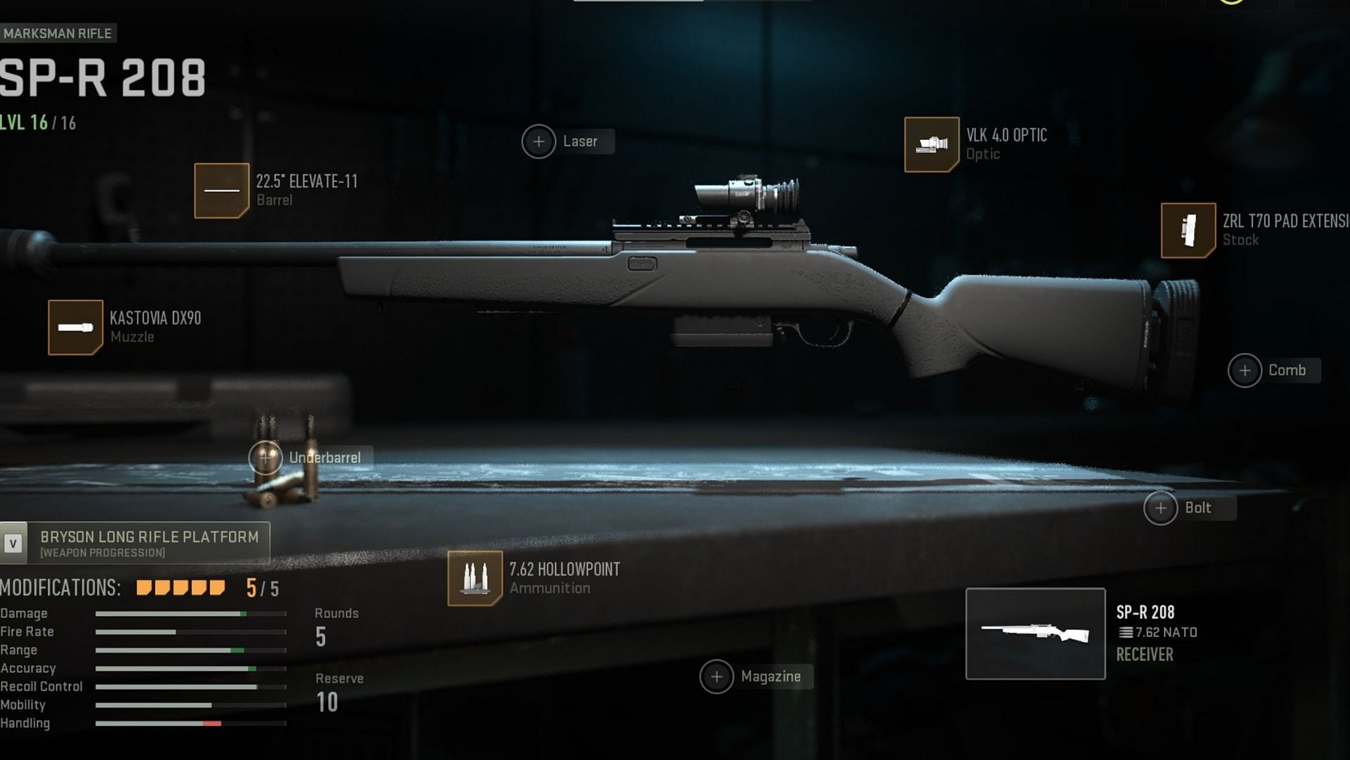 SP-R 208 loadout in MW2 (Image via Activision)