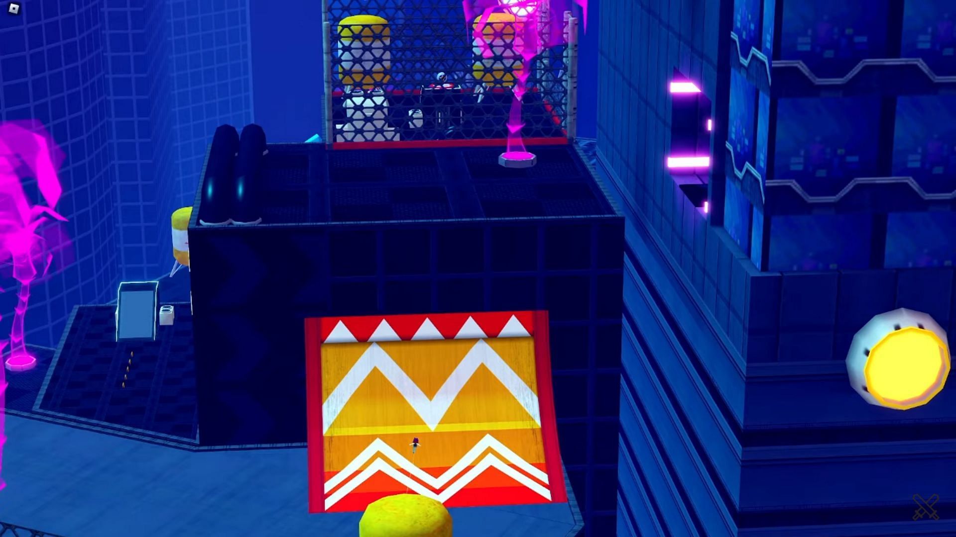 Ominous struggling with the ramp jump (Image via Roblox Battles YouTube)