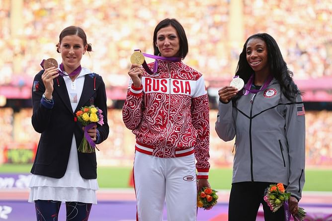 American hurdler Lashinda Demus wins 2012 Olympic gold after Russian athlete stripped of title for doping