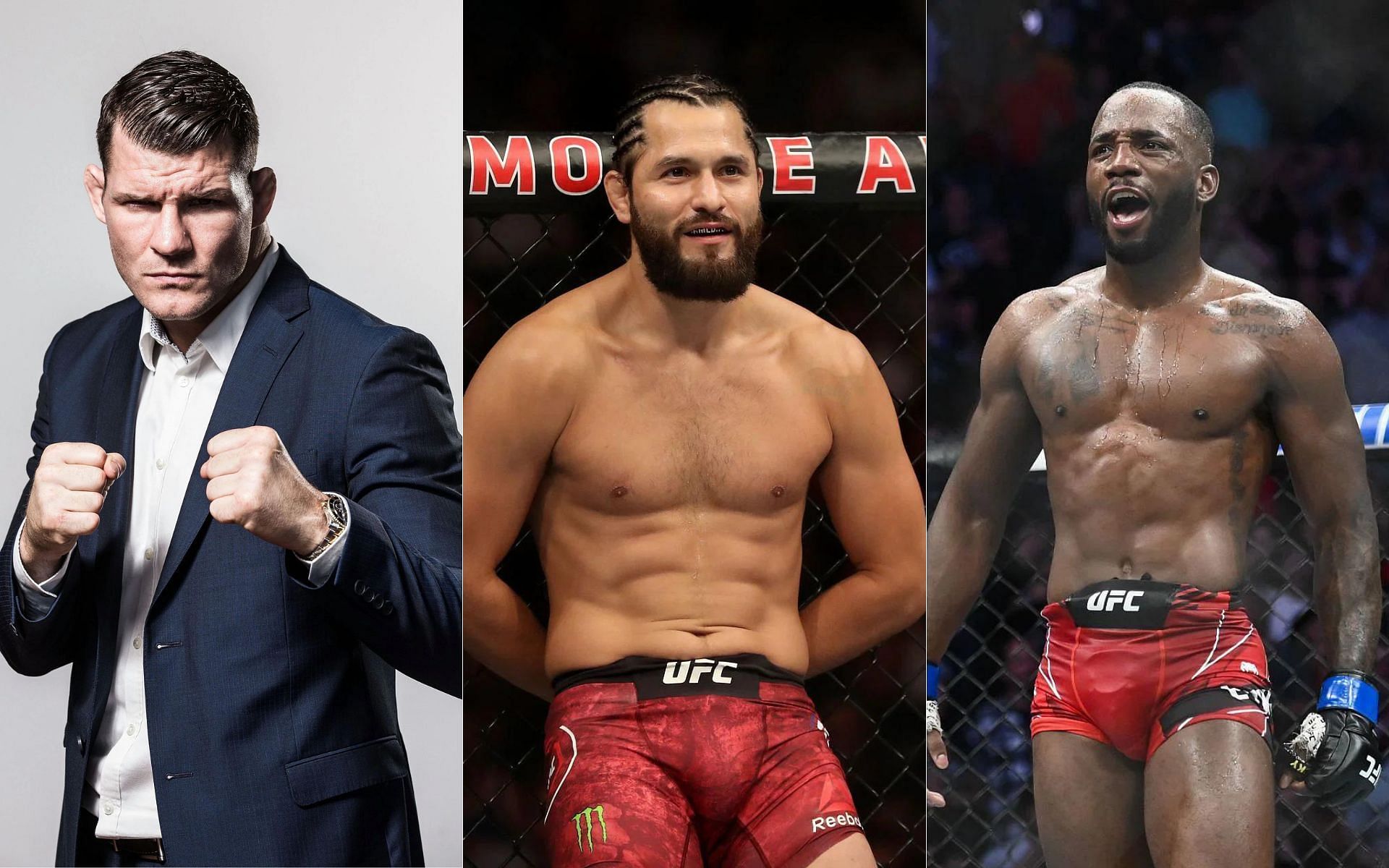 Michael Bisping (left), Jorge Masvidal (middle) and Leon Edwards (right)