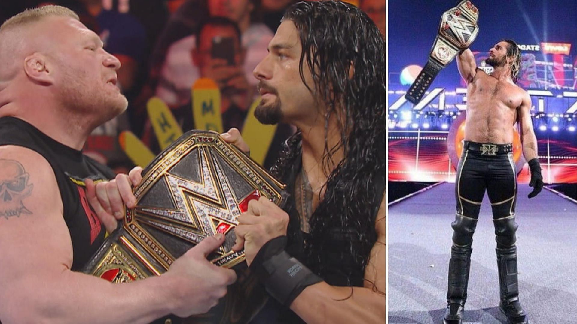 Roman Reigns versus Brock Lesnar at WrestleMania 31; Seth Rollins came out as the winner of the bout
