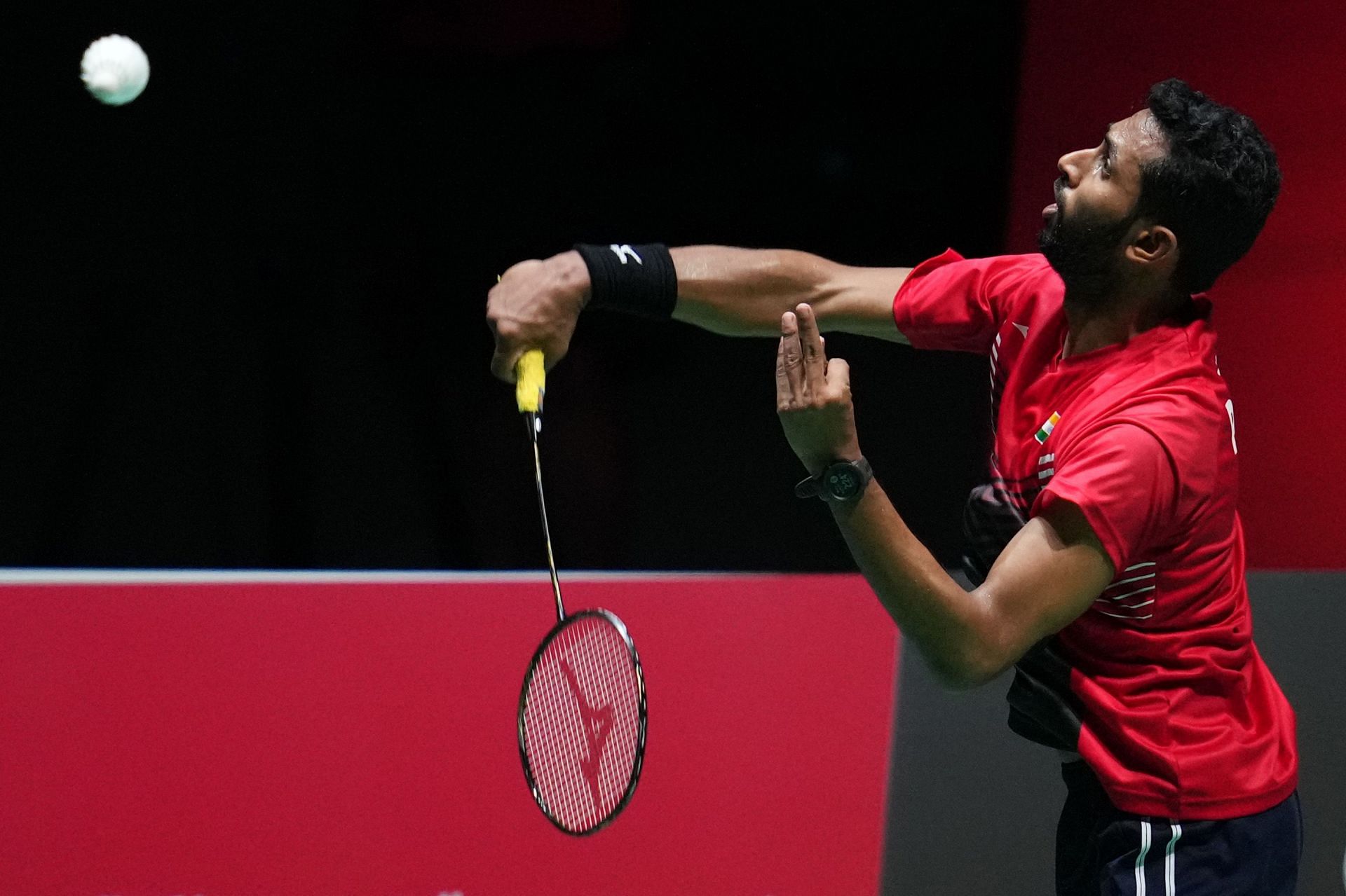 HS Prannoy in action at the 2022 BWF World Championships