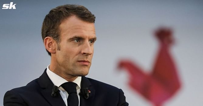 French president Emmanuel Macron reacts as Les Bleus set up 2022 FIFA World Cup final showdown against Argentina