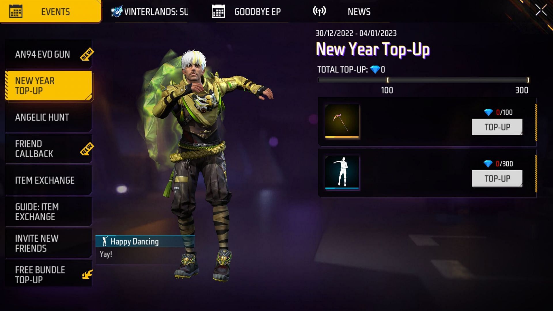 The New Year Top-Up event in Free Fire MAX (Image via Garena)