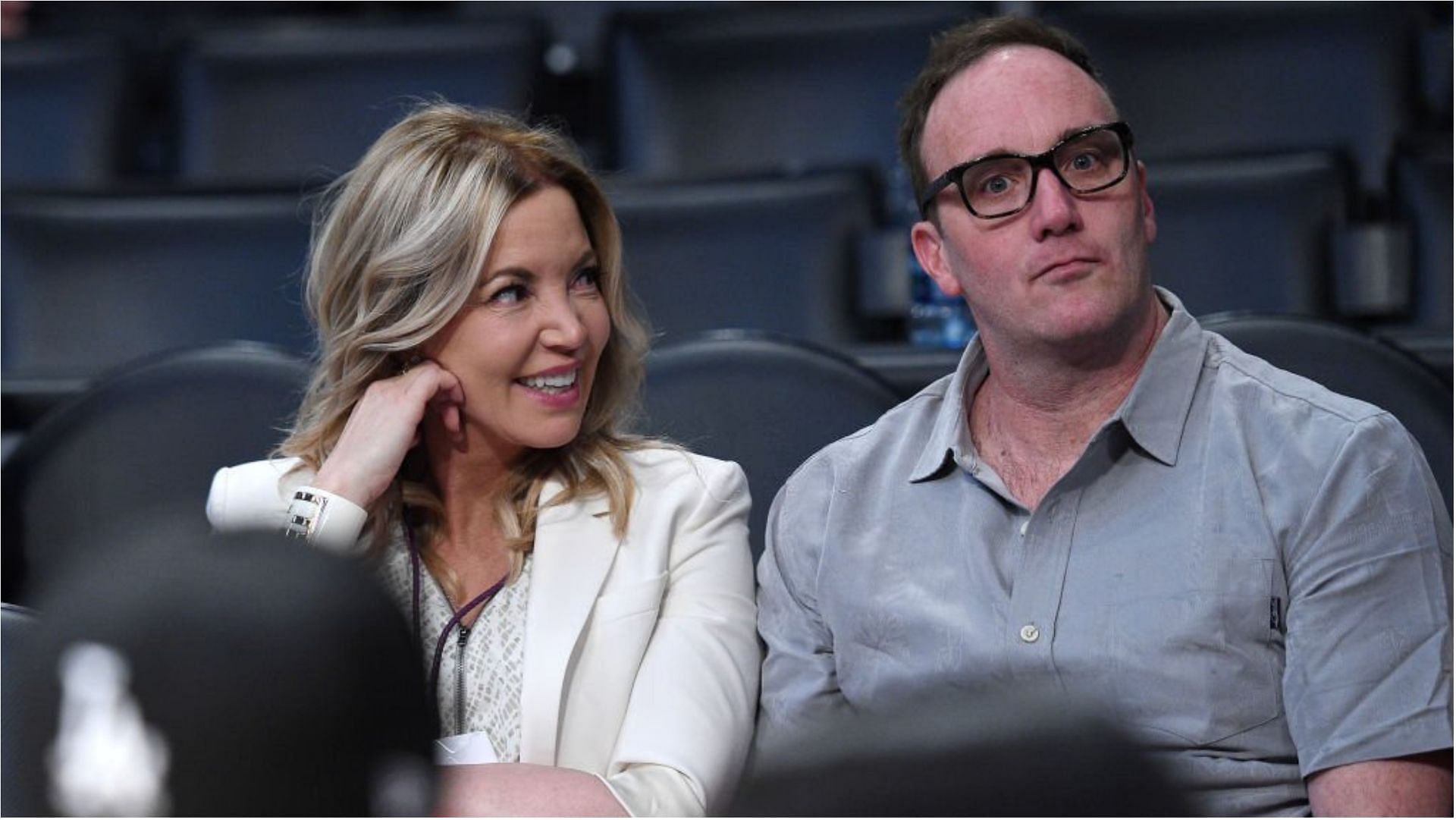 Jeanie Buss and Jay Mohr have accumulated a lot of wealth from their successful careers (Image via Kevork Djansezian/Getty Images)