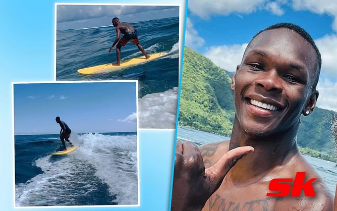 WATCH: Israel Adesanya shows off surfing skills while vacationing in Tahiti after title loss
