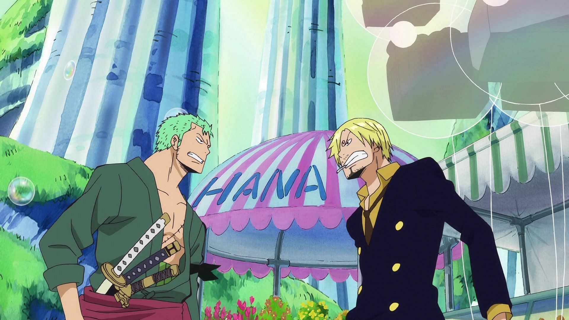 The often at-odds crewmates will find themselves reentering the fray simultaneously in One Piece Episode 1046 (Image via Toei Animation)