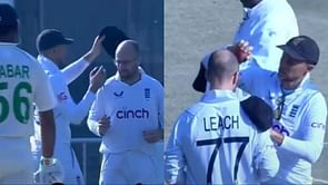 [Watch] Joe Root takes off Jack Leach's cap and rubs the ball on his head to shine it in Rawalpindi Test