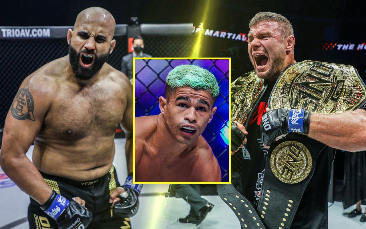 (left) Arjan Bhullar, (middle) Fabricio Andrade and (right) Anatoly Malykhin [Credit: ONE Championship]