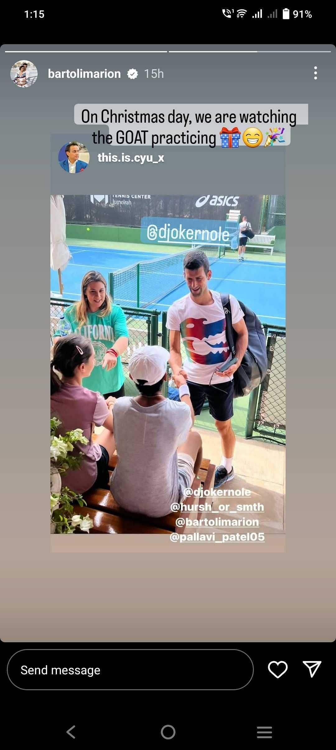 Novak Djokovic and Marion Bartoli in Dubai