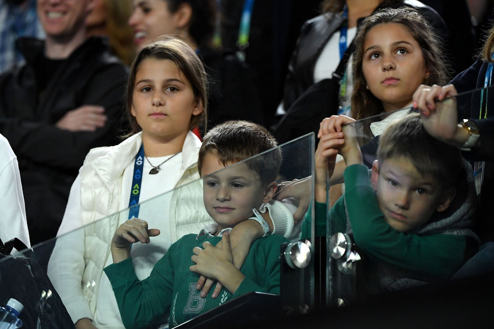 Roger Federer&#039;s four children at the 2020 Australian Open