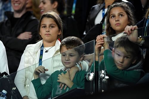 Roger Federer's four children at the 2020 Australian Open