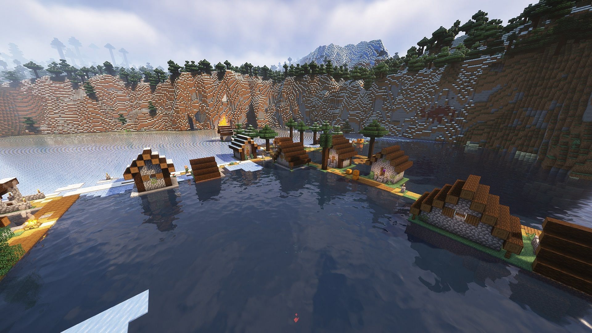 A snowy taiga village (Image via Mojang)