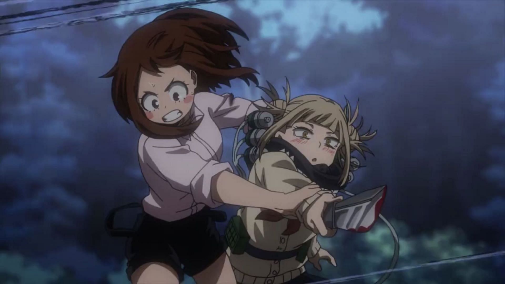 Uraraka Ochaco vs Toga Himiko (Image via Studio Bones)