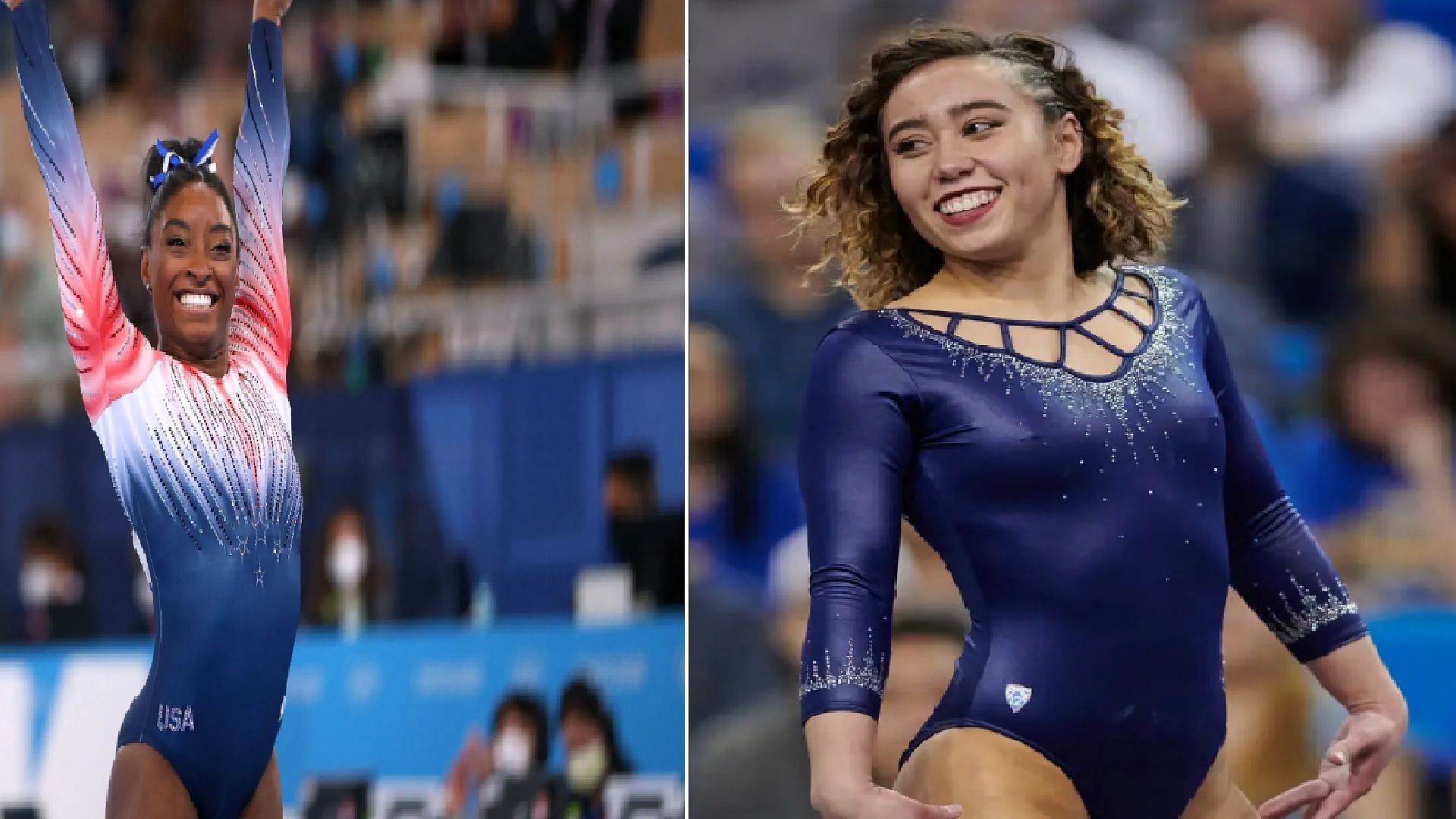 Did Katelyn Ohashi ever beat Simone Biles in competition?