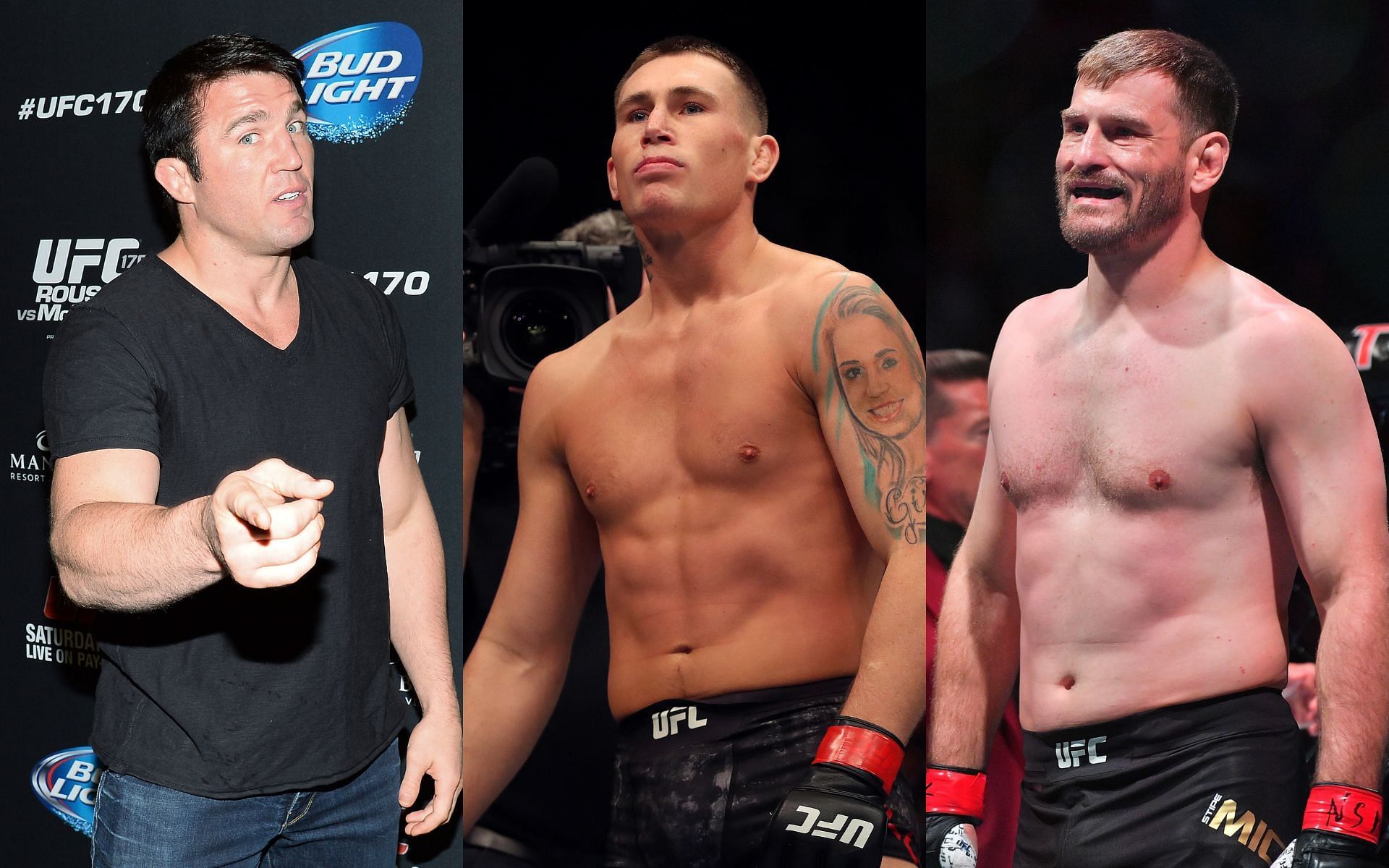 Chael Sonnen (Left), Darren Till (Middle), and Stipe Miocic (Right)