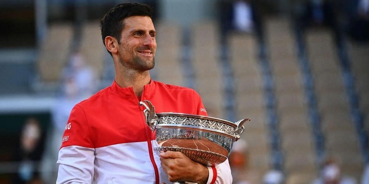 Novak Djokovic with the 2021 French Open title