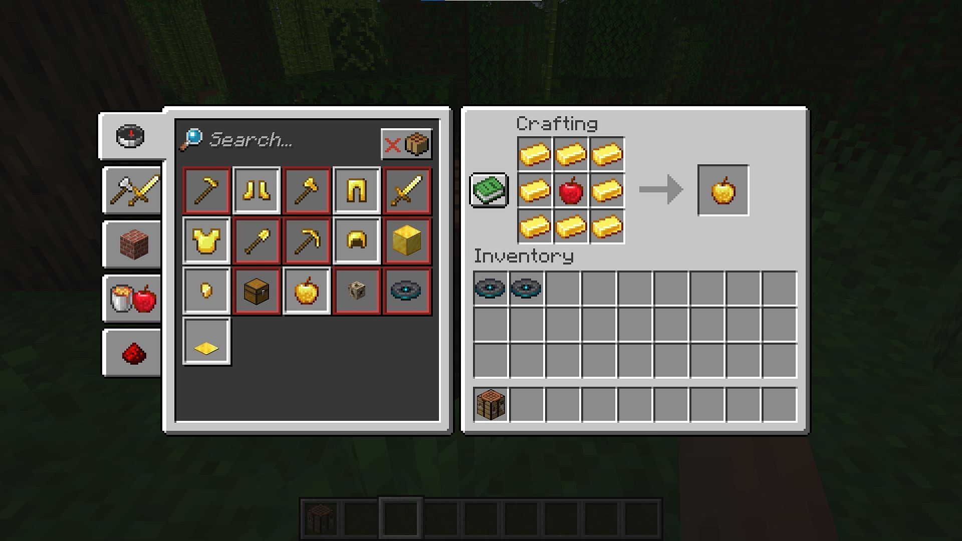 Next, you can drag the Golden Apple into your inventory (Image via Mojang)