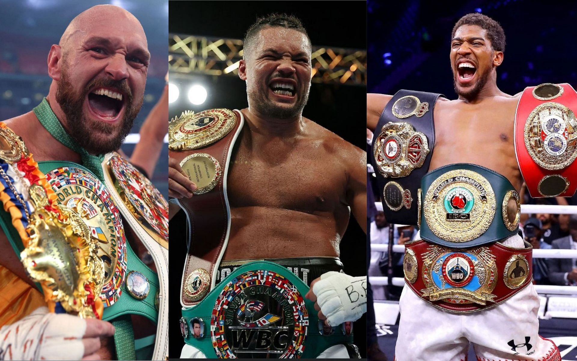 Tyson Fury (Left) Joe Joyce (Centre) Anthony Joshua (Right) (Image Credits; Getty Images)