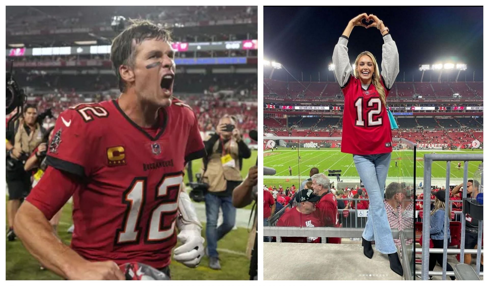 Tampa Bay Buccaneers quarterback Tom Brady | Instagram model Veronika Rajek
