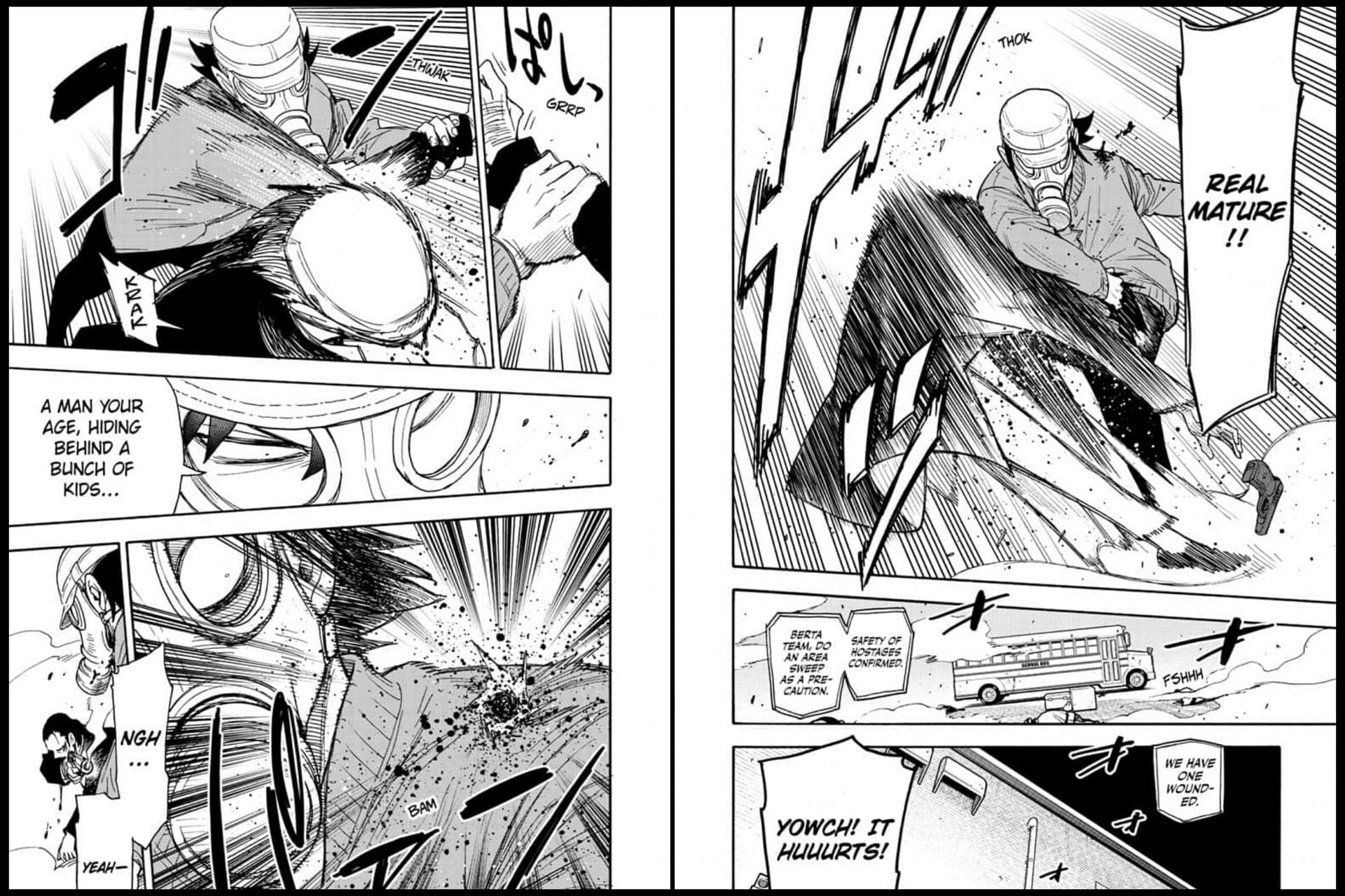 Yuri&#039;s fight with the Red Circus in Spy X Family chapter 73 (Image via Tatsuya Endo/Shueisha)