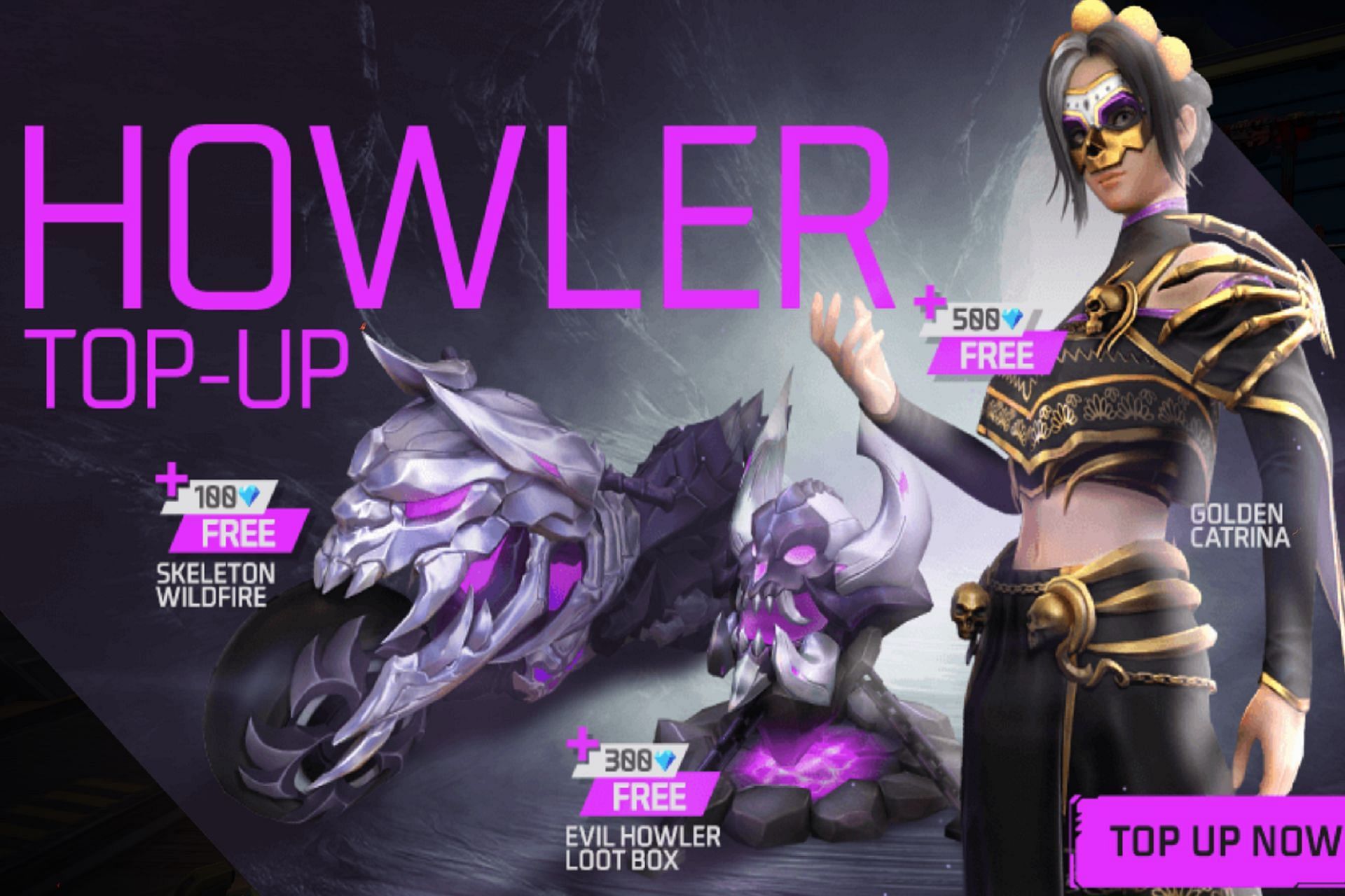 Howler Top-Up is now online in Free Fire MAX (Image via Garena)