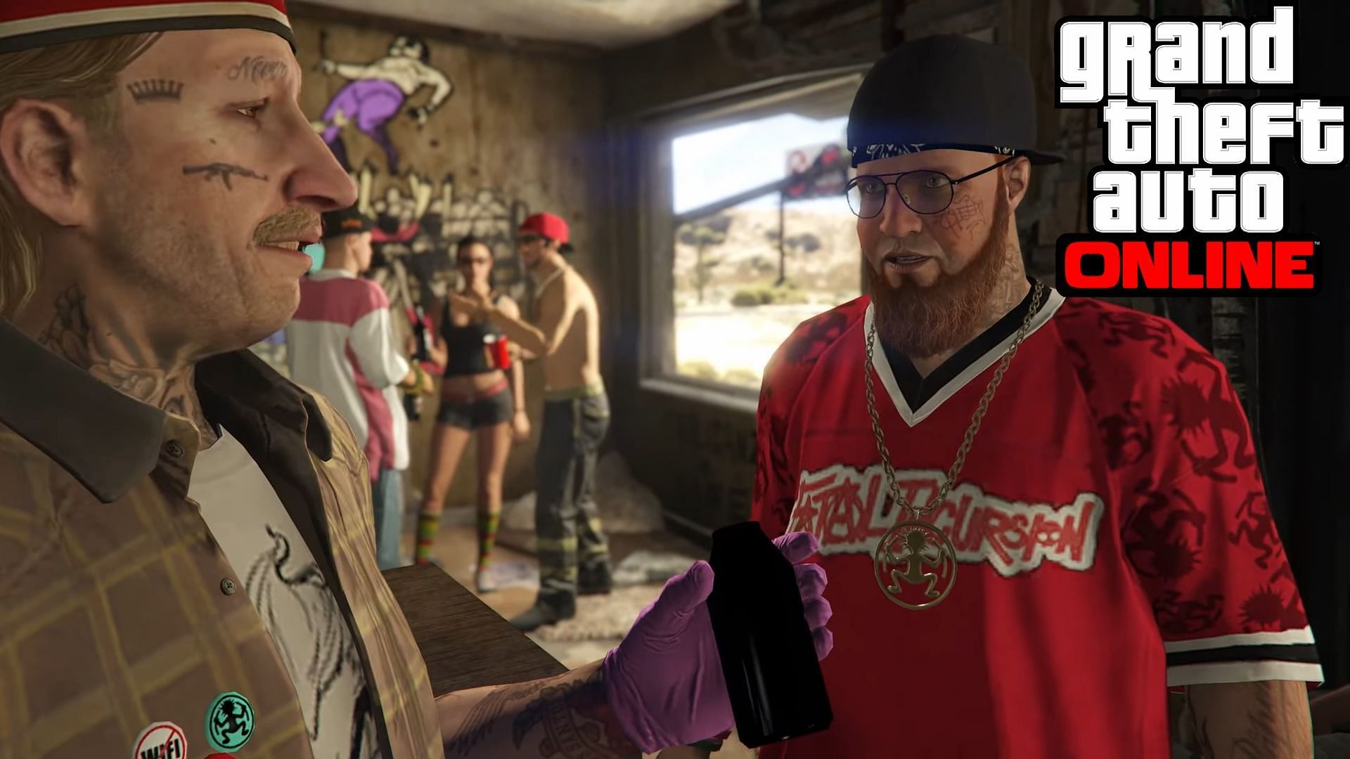 Labrat and Dax from the Los Santos Drug Wars DLC in GTA Online. (Image via Rockstar Games)