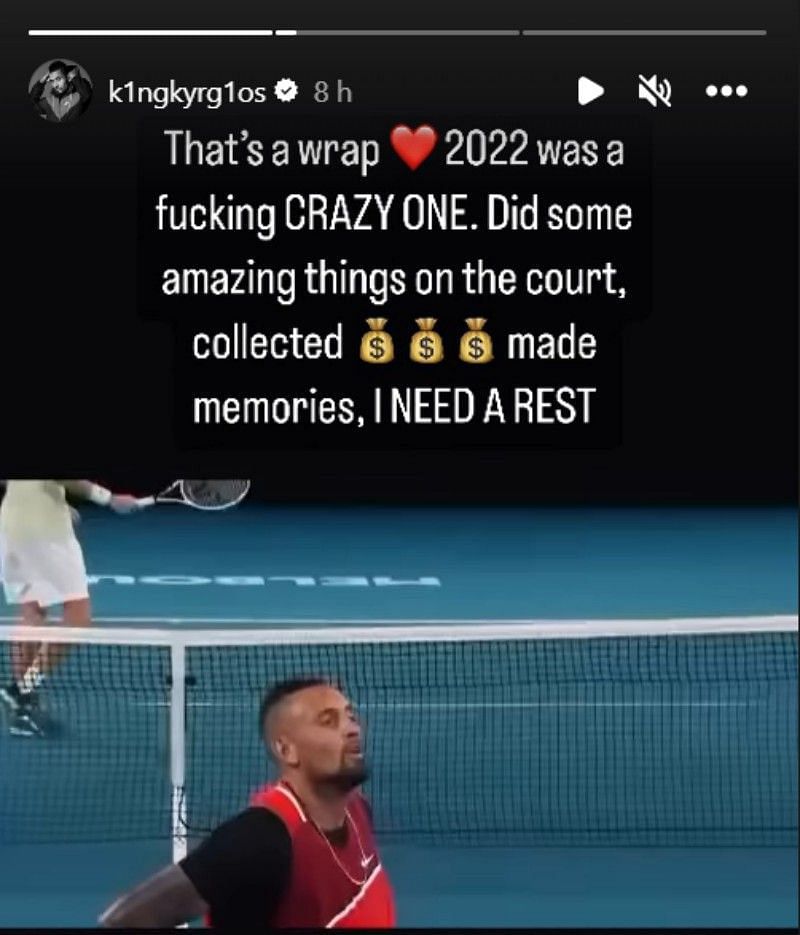 Nick Kyrgios&#039; Instagram story