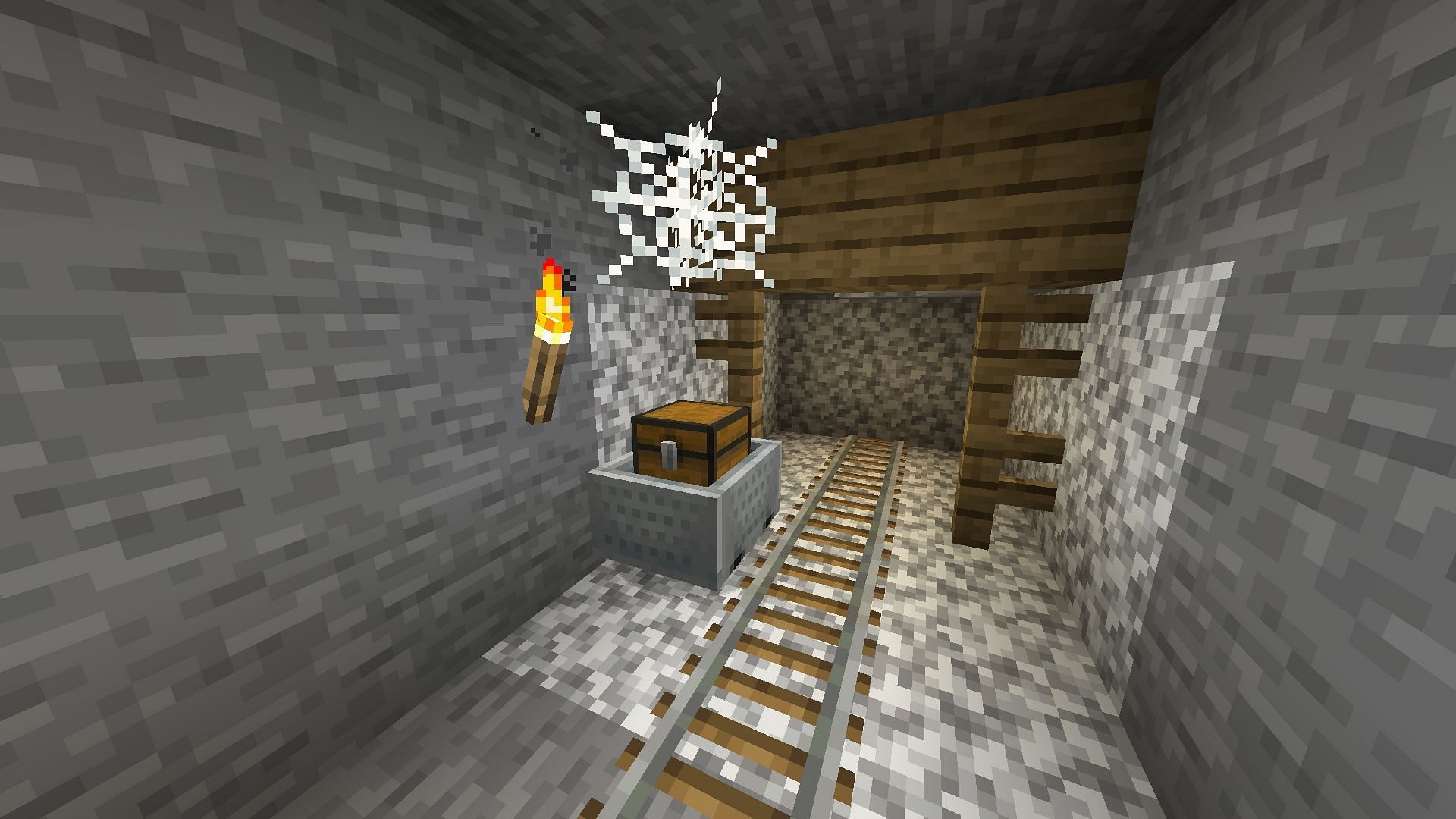 Mineshafts are also dangerous places with several chests to loot in Minecraft (Image via Mojang)