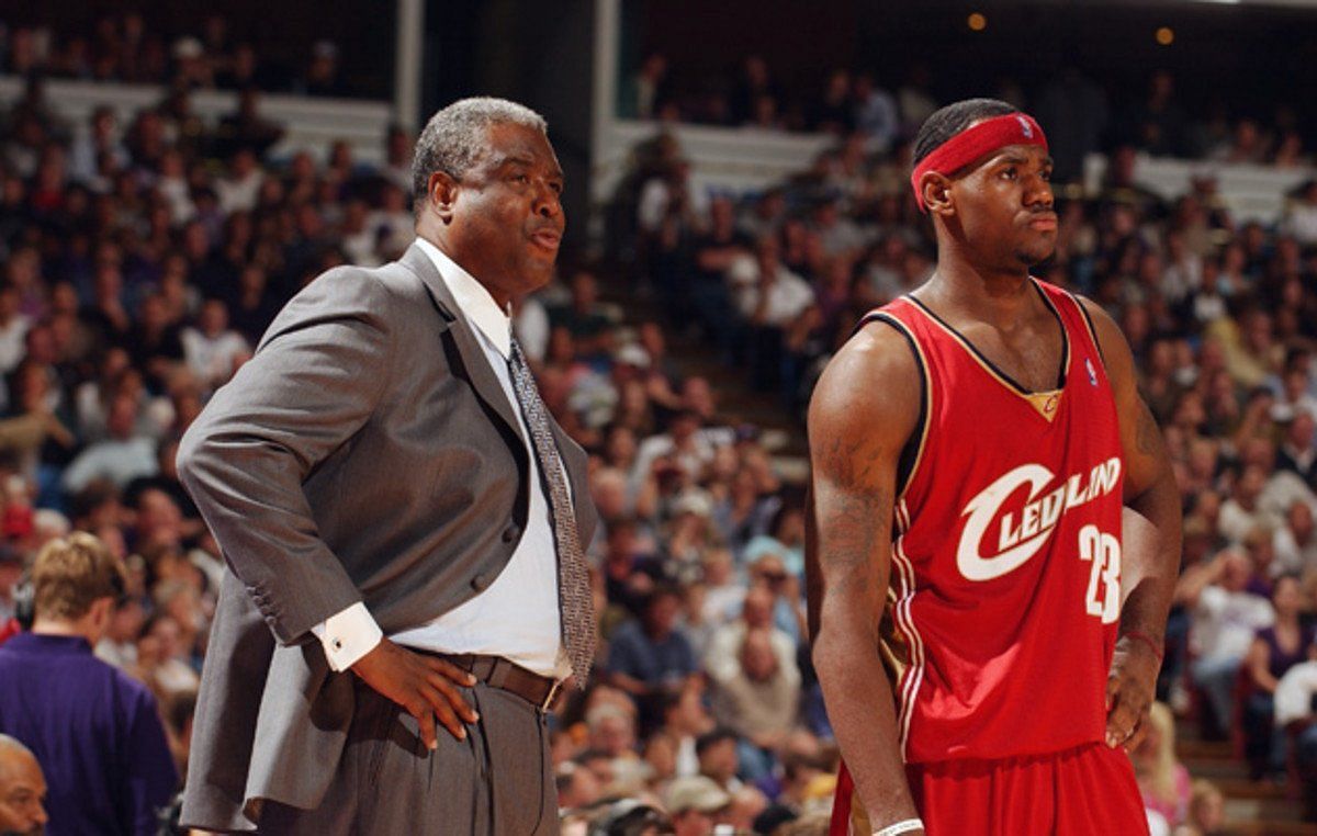 Head coach Paul Silas with rookie LeBron James in 2003