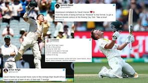 "Everytime you write off David Warner, he comes back stronger" - Fans erupt as Warner enters record books with double hundred in 100th Test