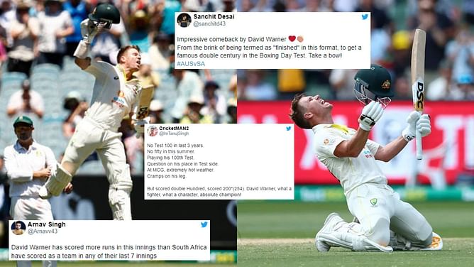 "Everytime you write off David Warner, he comes back stronger" - Fans erupt as Warner enters record books with double hundred in 100th Test