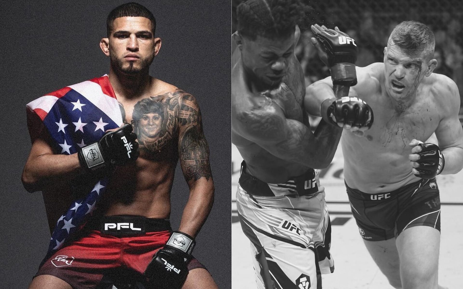 Anthony Pettis (left) and Stephen Thompson vs. Kevin Holland (right) [Image credits: @showtimepettis and @ufc on Instagram}