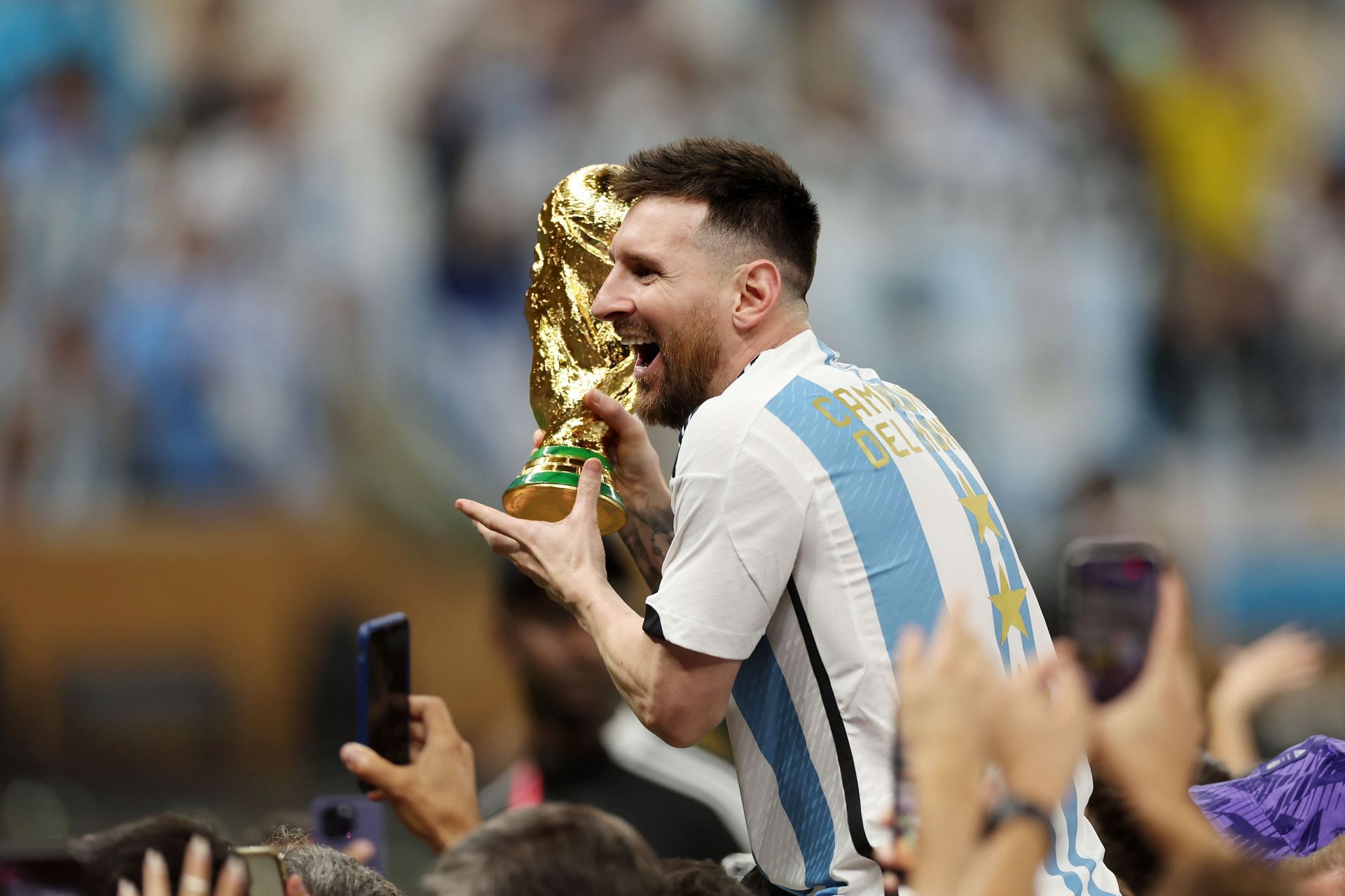 Lionel Messi finally got his hands on the World Cup.