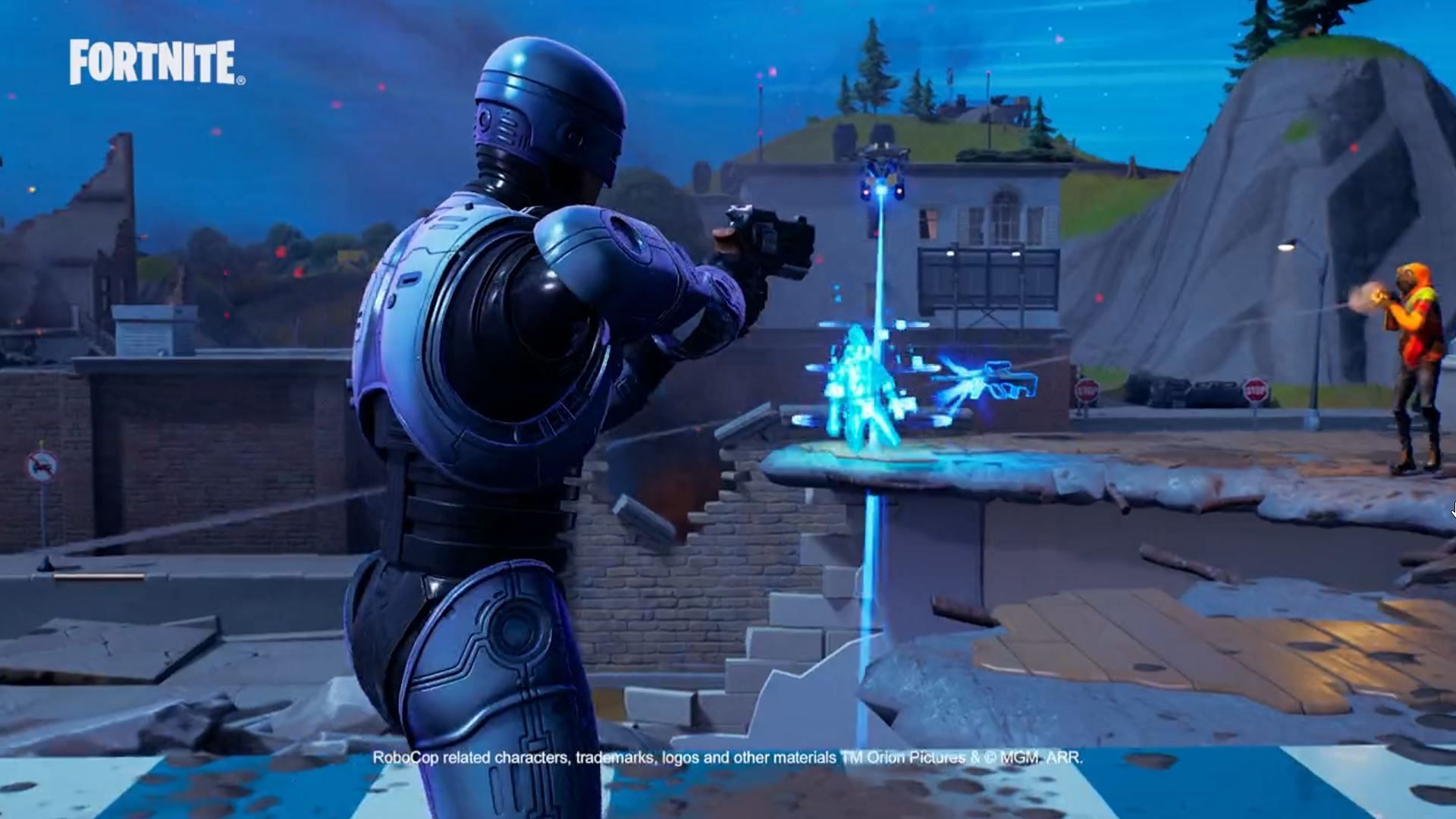 Robocop is another amazing character that&#039;s been released to Fortnite (Image via Epic Games)