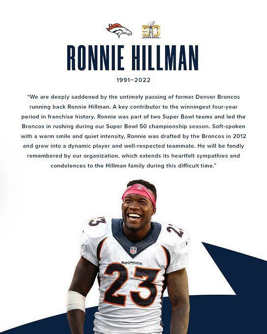 Ronnie Hillman dies at 31: NFL world mourns death of former Broncos RB,  Super Bowl champion