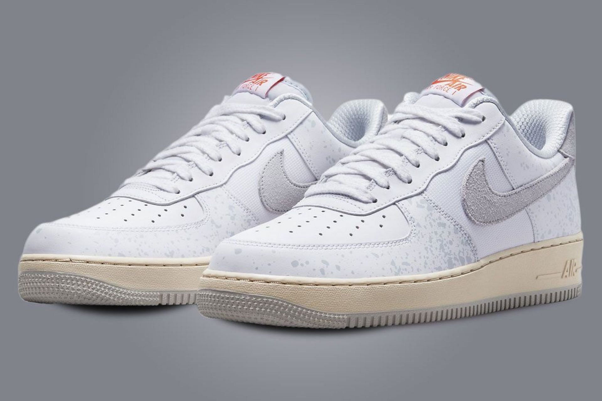 Nike Air Force 1 Low Paint Splatter Gray shoes (Image via Nike)