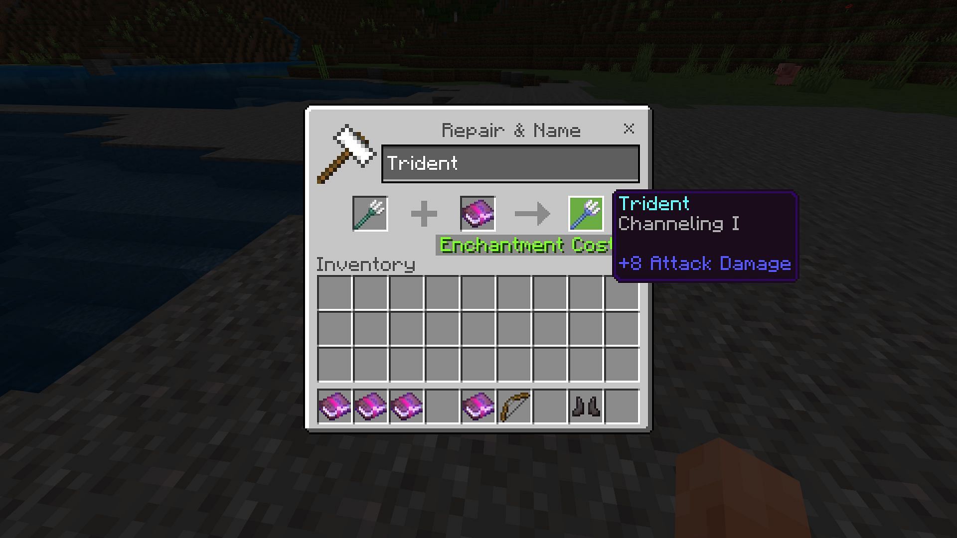 Channeling enchantment on tridents allows players to summon lightning strikes in the game (Image via Mojang)