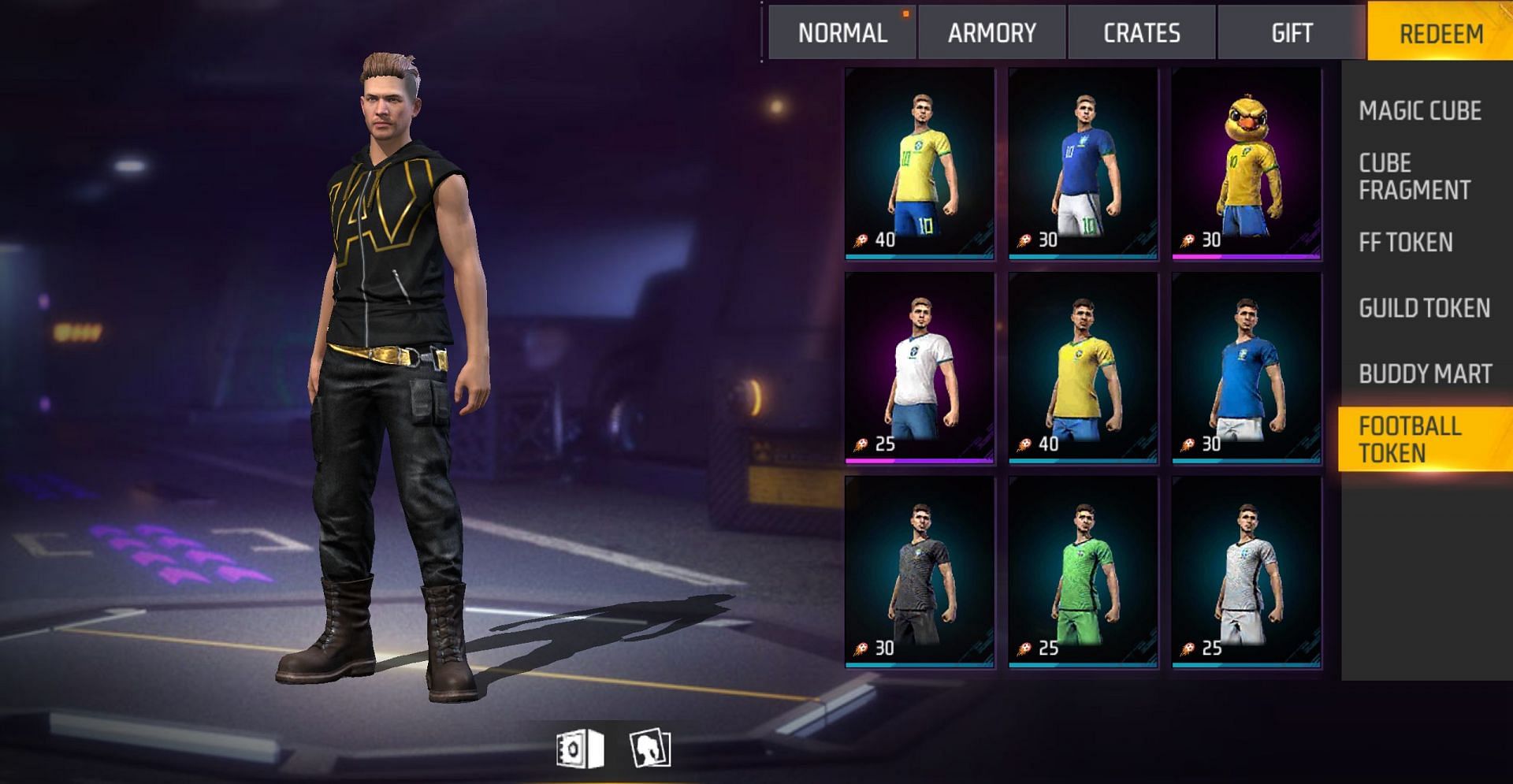 The items available in the exchange section (Image via Garena)