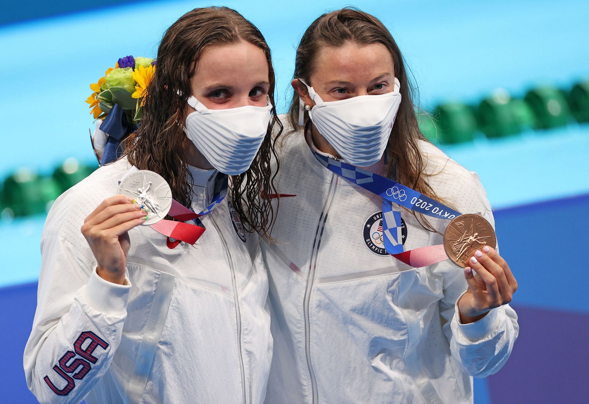 Smith poses with her silver, 200-meter butterfly 