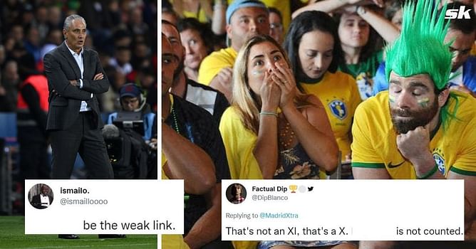 "He still starts for some reason" - Brazil fans frustrated with 'weak link' being named in starting line-up for FIFA World Cup quarter-final