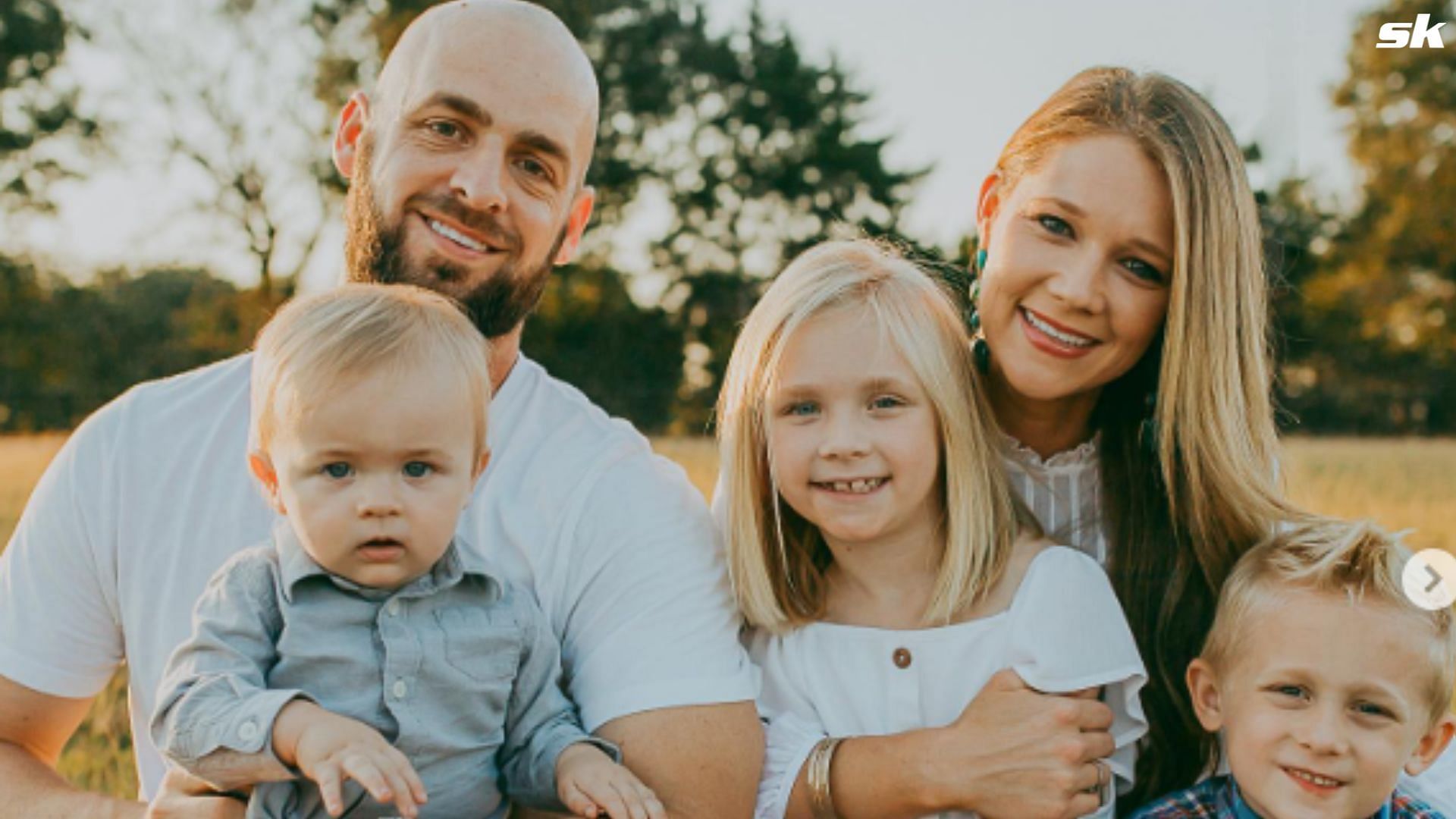 Lucas Luetge with his wife and three children.
