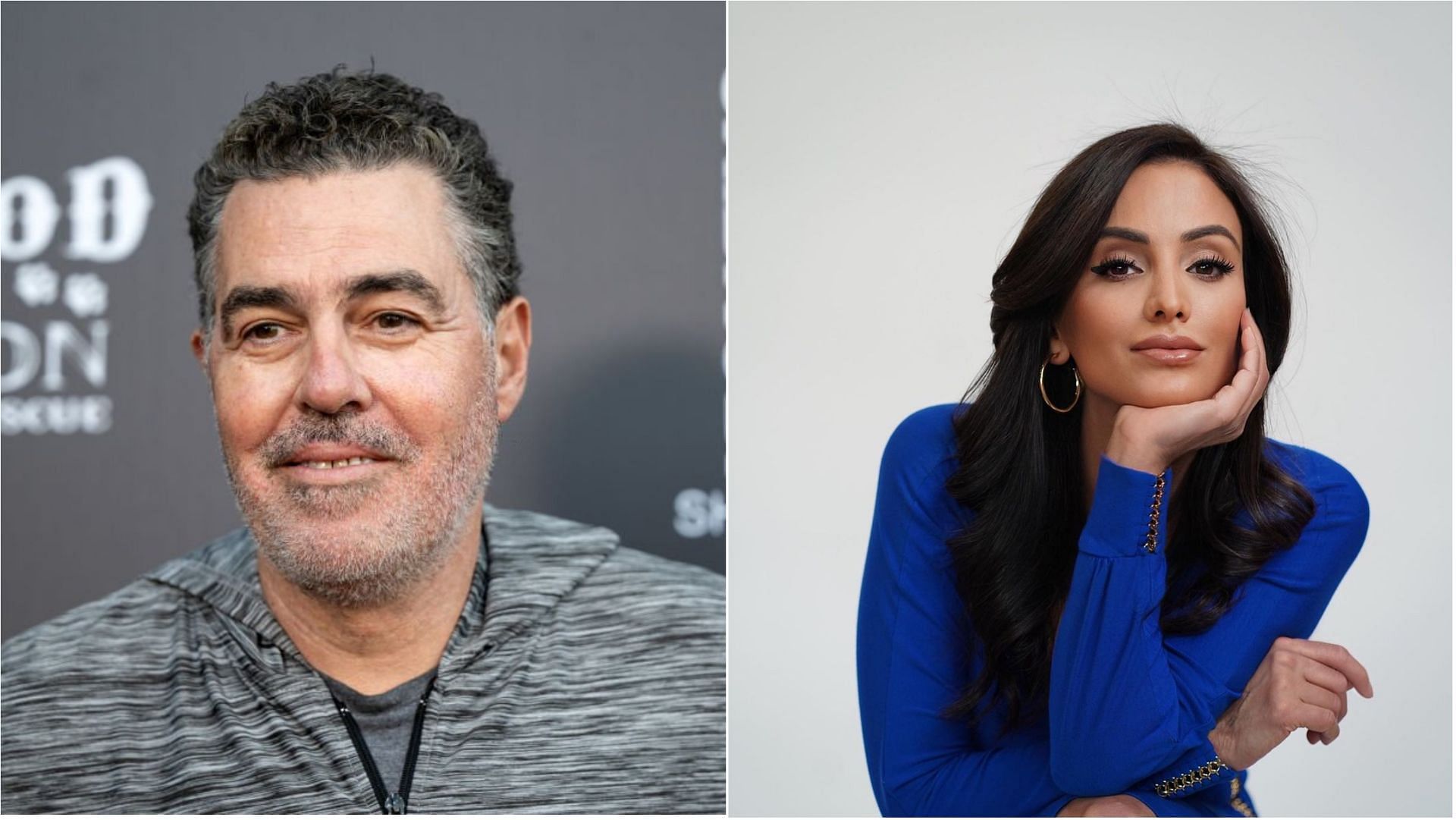 Adam Carolla is reportedly dating Crystal Marie Denha (Image via Amanda Edwards/Getty Images and iamcrystalmarie/Instagram)