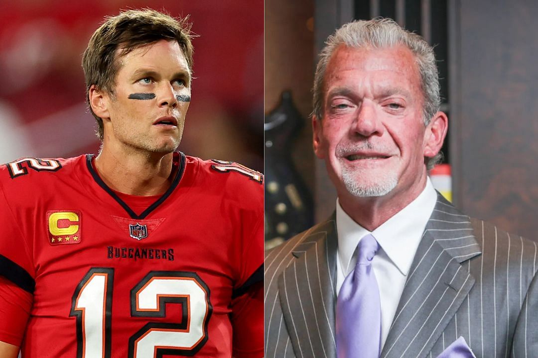 Buccaneers QB Tom Brady (l) and Colts owner Jim Irsay (r)