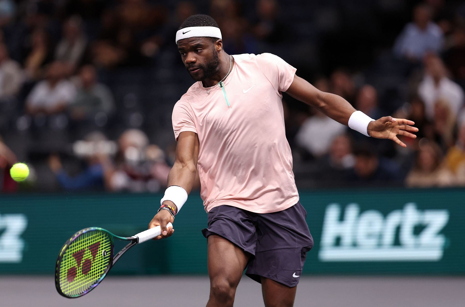 Frances Tiafoe in action at the 2022 Paris Masters.