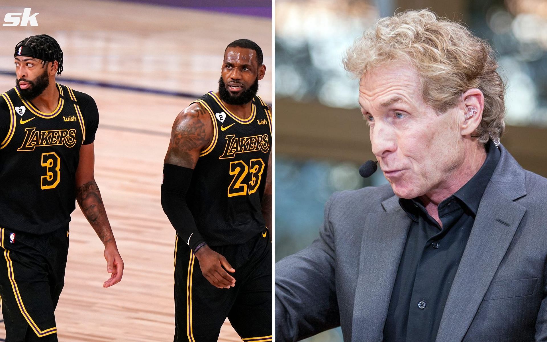 (From L-R): Anthony Davis, LeBron James and Skip Bayless
