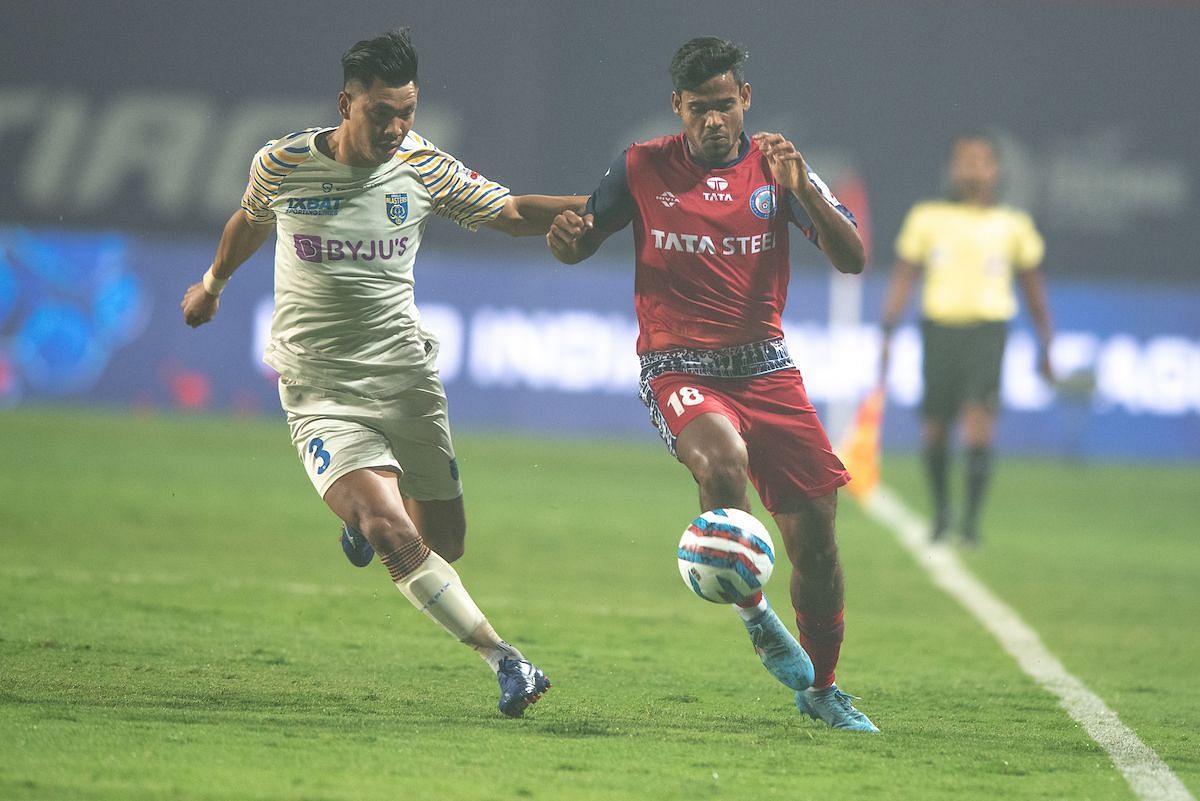 Ritwik missed a good chance to score the equalizer for Jamshedpur FC (Image courtesy: ISL Media)