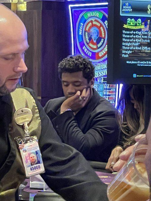 Sad Russell Wilson Gambles The Night Away In Most Relatable Picture Ever