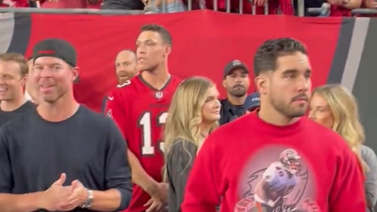MLB stars Aaron Judge, Corey Kluber, Michael King and others were on hand to watch Tom Brady and the Buccaneers on Monday Night Football. 