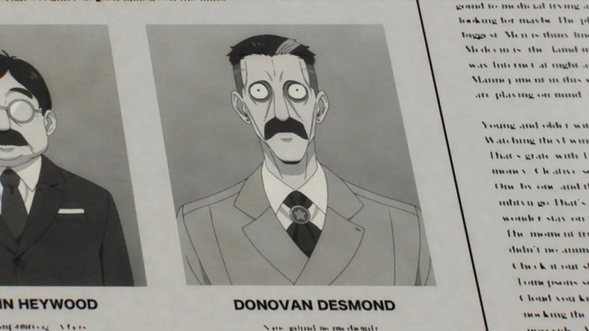 Donovan Desmond&#039;s picture as seen in the anime (Image via CloverWorks, WIT Studio)